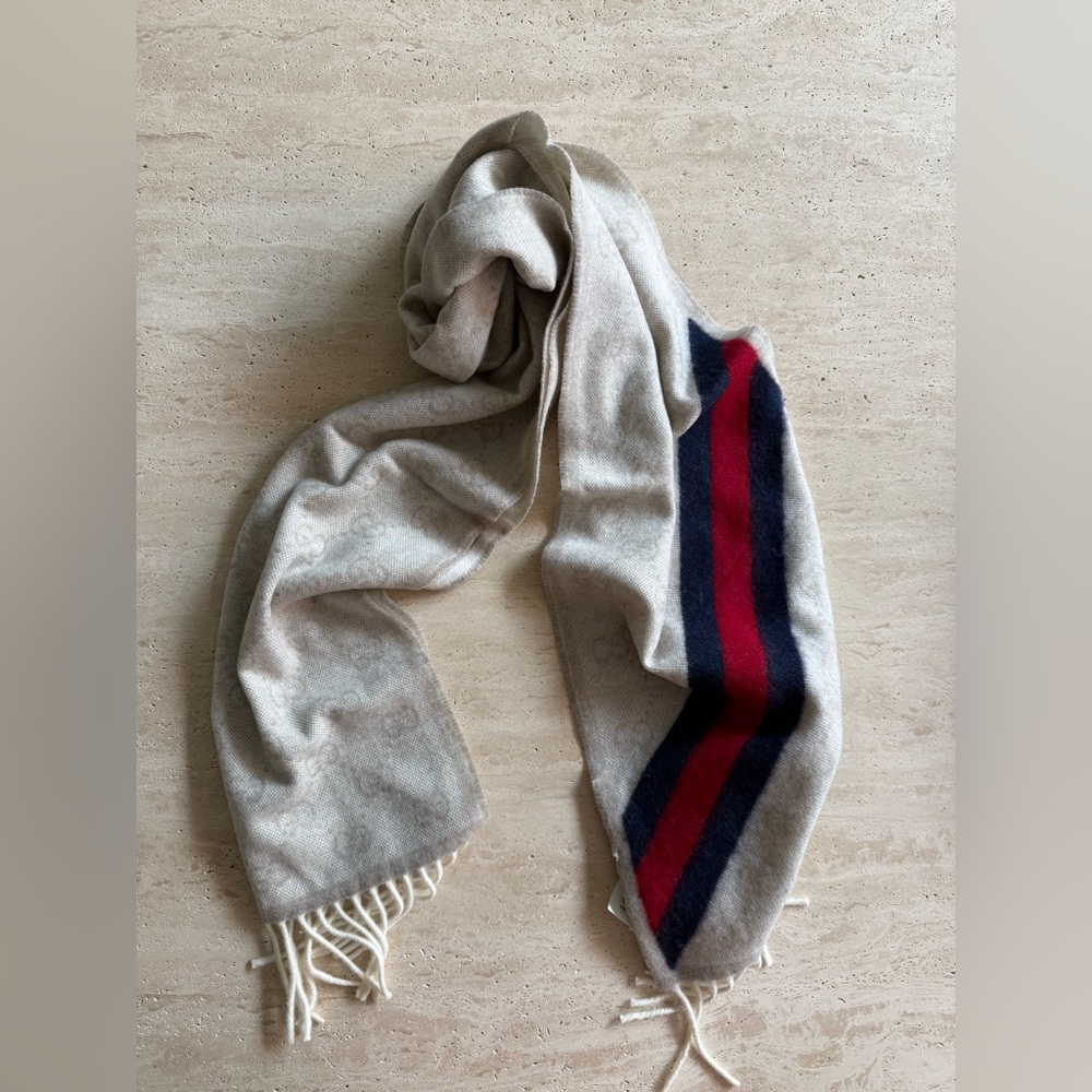 NWT Gucci GG Jacquard  Wool Scarf/Shawl - Picture 7 of 15